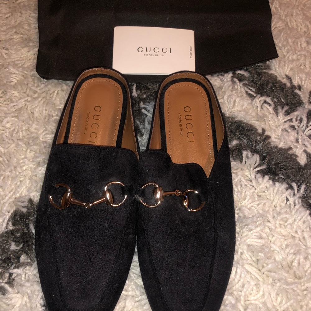 Gucci suede mules